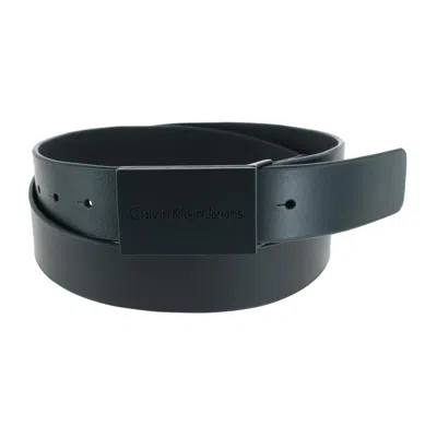 CALVIN KLEIN MEN'S CASUAL LEATHER PLAQUE BUCKLE BELT