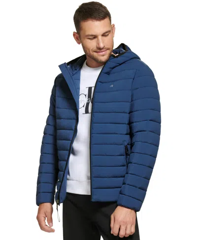 CALVIN KLEIN MEN'S HOODED & QUILTED PACKABLE JACKET