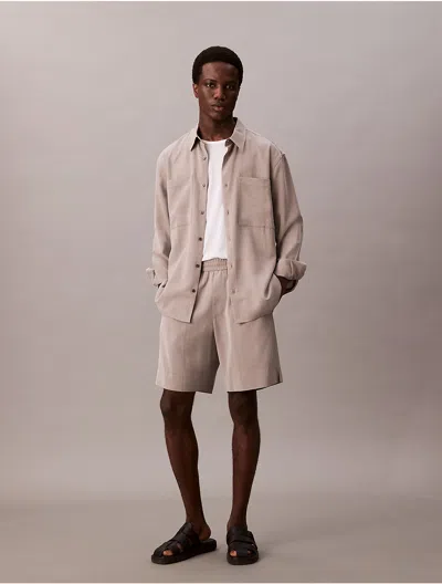 CALVIN KLEIN MEN'S LYOCELL RELAXED BUTTON-DOWN SHIRT