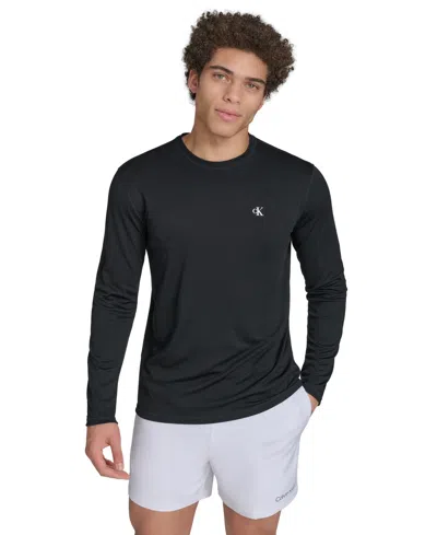 CALVIN KLEIN MEN'S MONOGRAM LONG-SLEEVE SWIM RASH GUARD