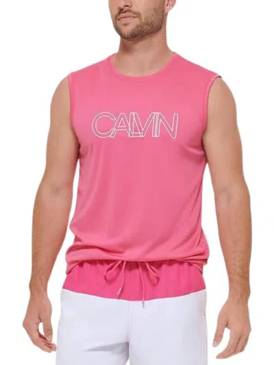 CALVIN KLEIN MEN'S RAINBOW COLLECTION SLEEVELESS SHIRT IN FLAMBE
