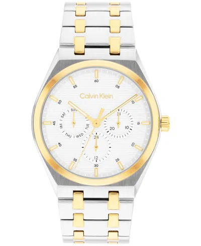 CALVIN KLEIN MEN'S CK MOTION TWO TONE STAINLESS STEEL BRACELET WATCH 39MM
