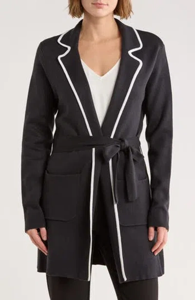 CALVIN KLEIN CALVIN KLEIN PIPED TIE WAIST CARDIGAN