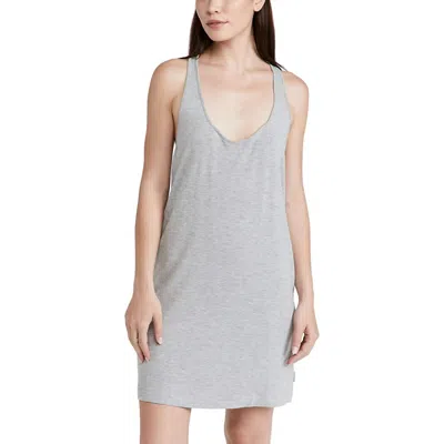 CALVIN KLEIN PURE RIBBED NIGHTSHIRT IN SNOW HEATHER