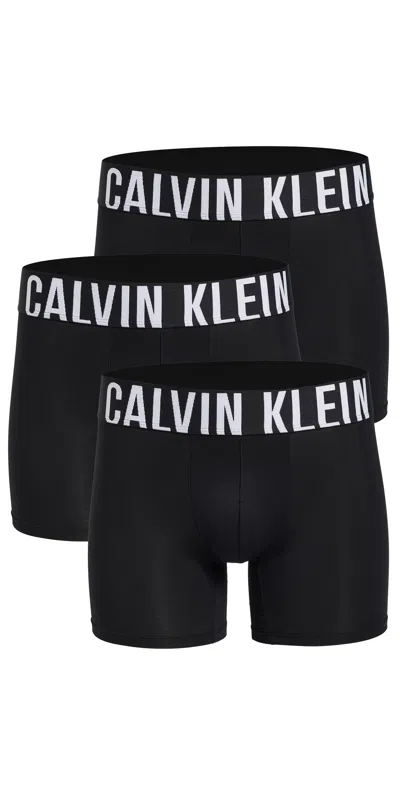 CALVIN KLEIN UNDERWEAR INTENSE POWER MICRO BOXER BRIEFS 3 PACK BLACK