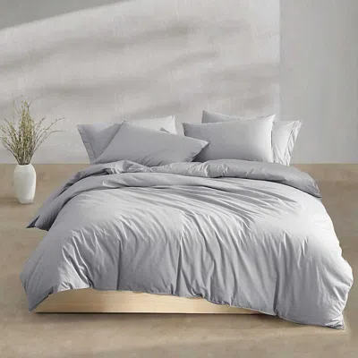 CALVIN KLEIN WASHED PERCALE COTTON 3 PIECE COMFORTER SET, QUEEN