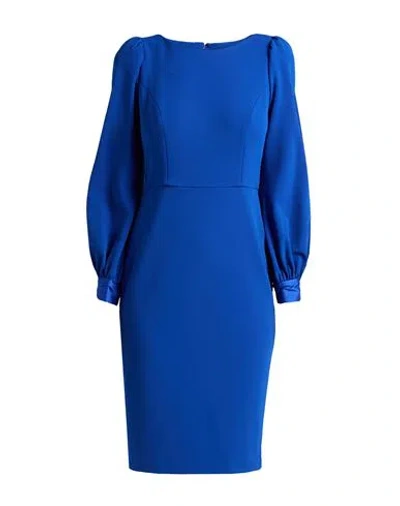 CALVIN KLEIN CALVIN KLEIN WOMAN MIDI DRESS BLUE SIZE 10 POLYESTER, ELASTANE