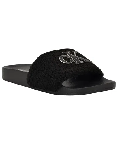 CALVIN KLEIN WOMEN'S AHVA COZY SLIP-ON POOL SLIDES