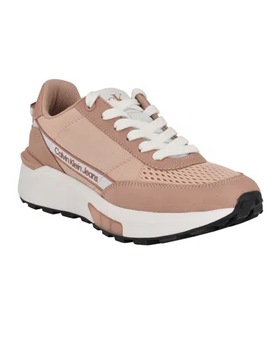 CALVIN KLEIN WOMEN'S KHALLI ALMOND TOE CASUAL LACE-UP SNEAKERS