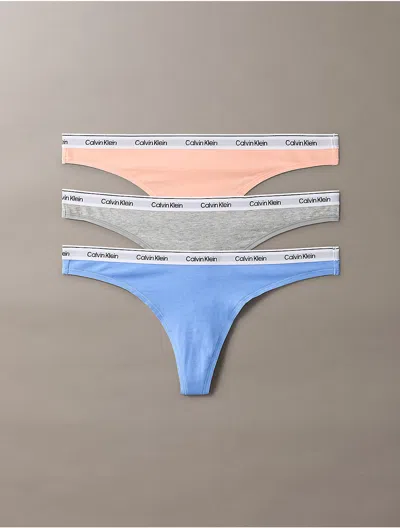 CALVIN KLEIN WOMEN'S MODERN LOGO 3-PACK LOW RISE THONG
