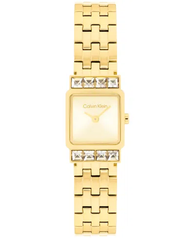 CALVIN KLEIN WOMEN'S POISE GOLD TONE STAINLESS STEEL BRACELET WATCH, 16MM