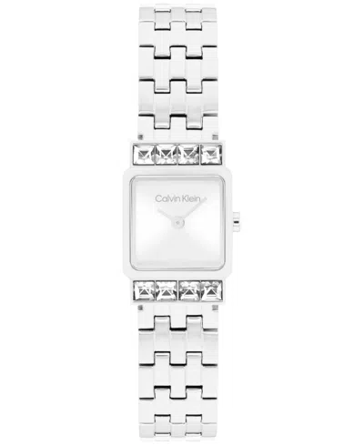 CALVIN KLEIN WOMEN'S POISE SILVER TONE STAINLESS STEEL BRACELET WATCH, 16MM