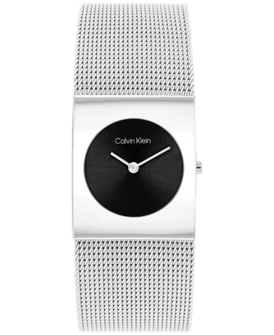 CALVIN KLEIN WOMEN'S PULSE SILVER STAINLESS STEEL MESH WATCH 26.40MM