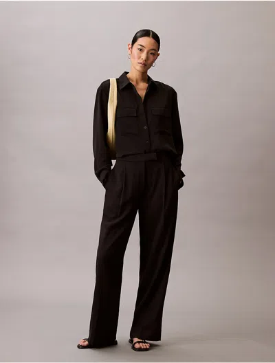 CALVIN KLEIN WOMEN'S RELAXED BUTTON-DOWN UTILITY SHIRT