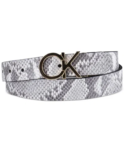 CALVIN KLEIN WOMEN'S REVERSIBLE MONOGRAM BUCKLE BELT