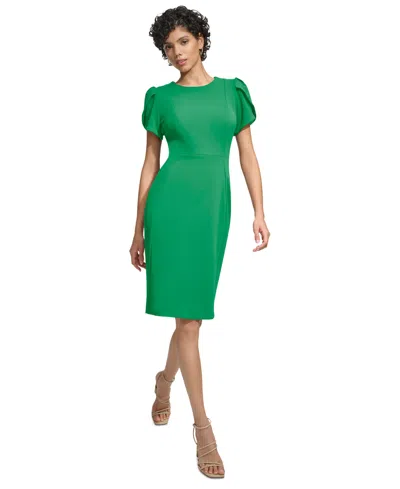 CALVIN KLEIN WOMEN'S TULIP-SLEEVE SHEATH DRESS