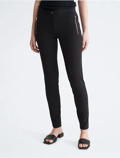 CALVIN KLEIN WOMEN'S ZIP POCKET SLIM FIT PANTS
