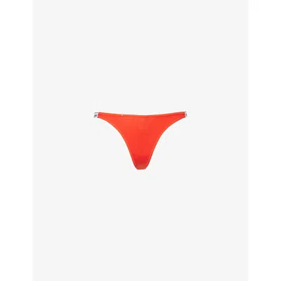 CALVIN KLEIN WOMENS MOLTEN ICON LOGO DIPPED COTTON-JERSEY STRING THONG
