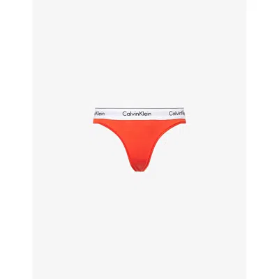 CALVIN KLEIN WOMENS MOLTEN ICON MODAL COTTON-BLEND THONG XL