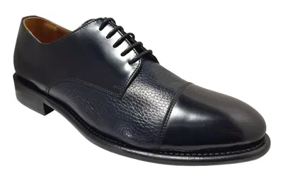 CALZOLERIA TOSCANA CALZOLERIA TOSCANA AGOS MENS NAVY BLUE CUP TOE LEATHER OXFORDS MADE IN ITALY