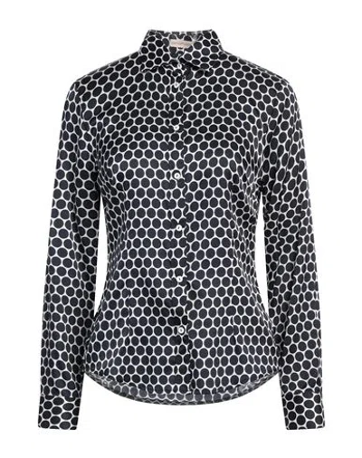 CAMICETTASNOB CAMICETTASNOB WOMAN SHIRT MIDNIGHT BLUE SIZE 6 VISCOSE, SILK, ELASTANE