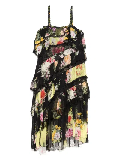 CAMILLA ADORNED IN ALEXANDRIA ASYMMETRIC SPLICED LACE DRESS