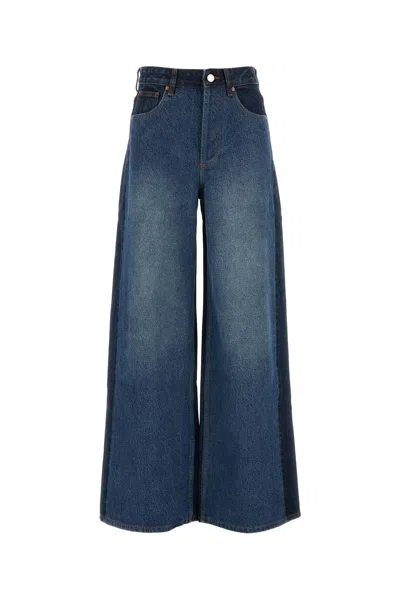 CAMILLA AND MARC TWO-TONE DENIM PALMA WIDE-LEG JEANS