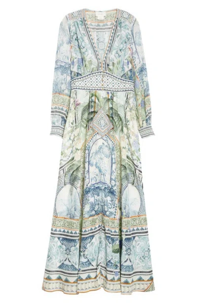 CAMILLA CAMILLA BUTTON FRONT SILK CREPE MIDI DRESS