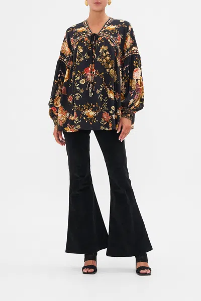 CAMILLA BLOUSON BLOUSE WITH NECK TIE STITCHED IN TIME