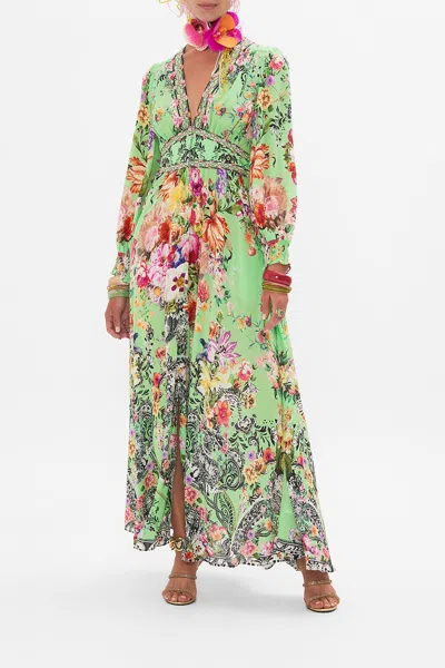 CAMILLA BUTTON DRESS WITH SHAPED WAISTBAND PORCELAIN DREAM