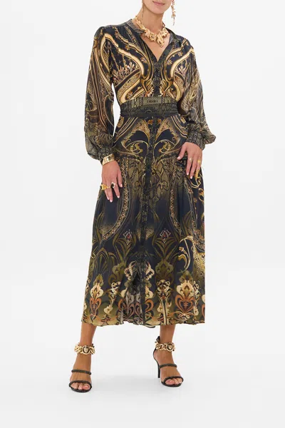 CAMILLA BUTTON THROUGH DRESS WITH YOKE NOUVEAU NOIR