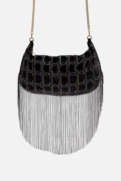 CAMILLA CRESCENT CLUTCH SHOULDER BAG SOLID BLACK