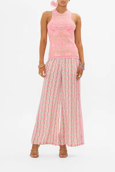 CAMILLA CREW NECK KNIT CAMI TEA WITH TUSCHINSKI