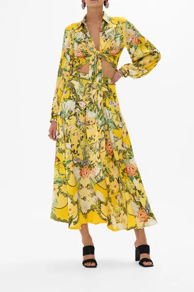 CAMILLA CROPPED WRAP SHIRT PATHS OF GOLD