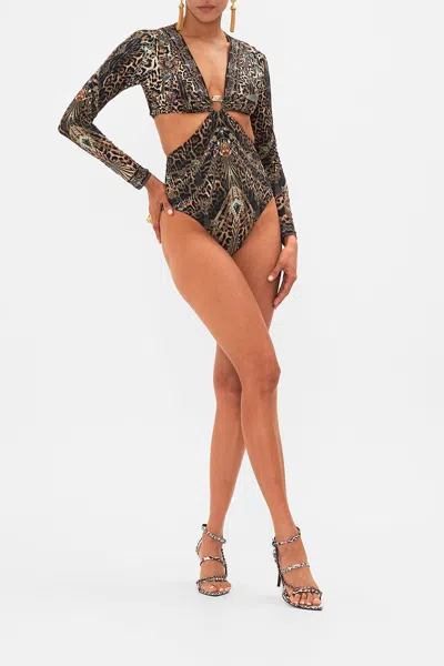 CAMILLA CUT OUT BODYSUIT WITH TRIM AMSTERGLAM