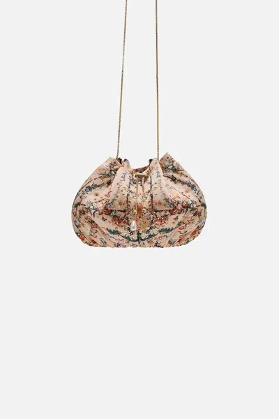 CAMILLA DRAWSTRING POUCH WITH CHAIN STRAP ROSE GARDEN REVOLUTION