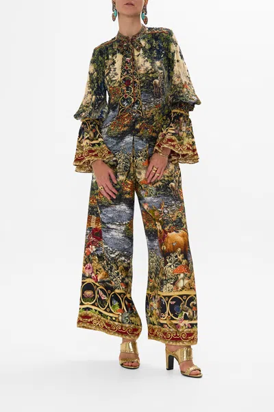 CAMILLA ELASTIC SLEEVE TIE FRONT BLOUSE TAPESTRY TOTEMS