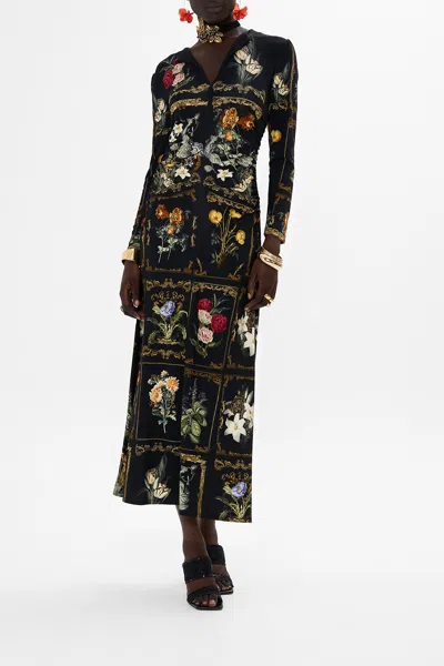 CAMILLA GATHERED JERSEY LONG DRESS MAGIC IN THE MANUSCRIPTS