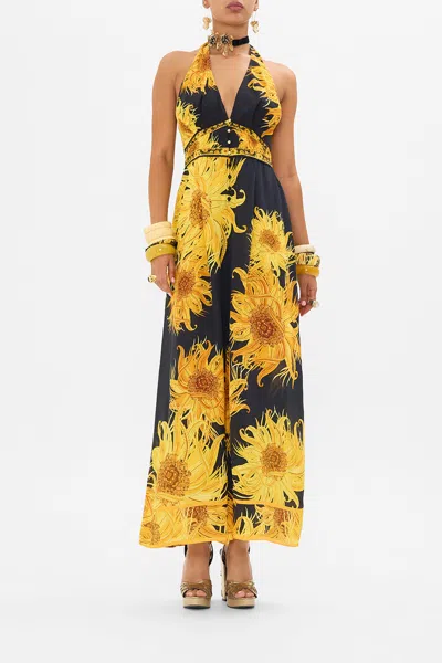 CAMILLA HALTERNECK JUMPSUIT WITH TIE NECK MAKE ME YOUR MASTERPIECE