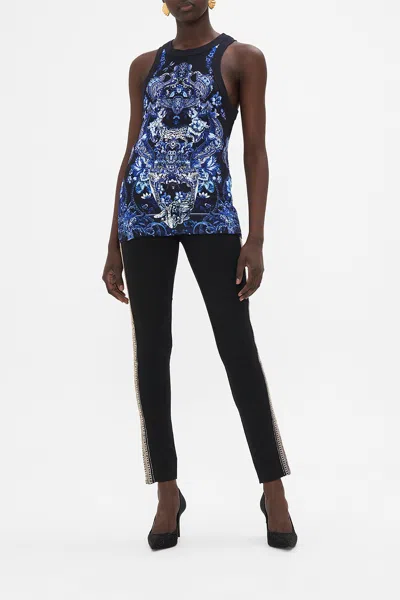 CAMILLA JERSEY TANK TOP - NAVY DELFT DYNASTY