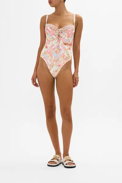 CAMILLA LACE-UP BALCONETTE UNDERWIRE ONE PIECE SEW YESTERDAY