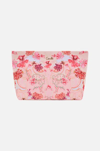 CAMILLA LARGE MAKEUP CLUTCH BLOSSOMS AND BRUSHSTROKES
