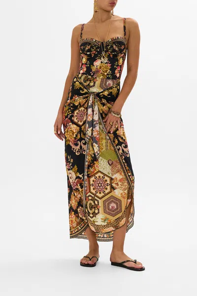 CAMILLA LAYERED LONG SARONG WITH FRONT TIE STITCHED IN TIME