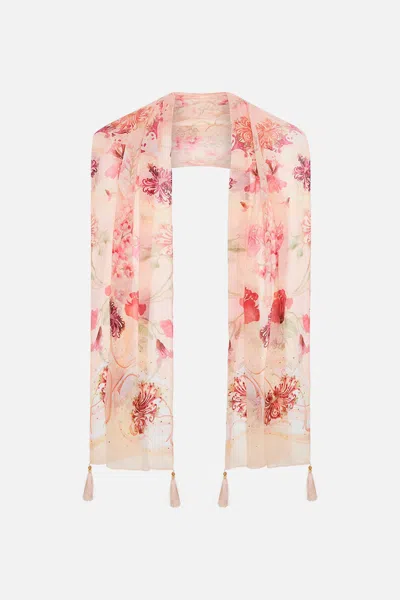 CAMILLA LONG SCARF BLOSSOMS AND BRUSHSTROKES