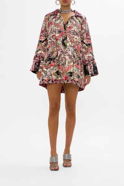 CAMILLA LONG SLEEVE TUNIC WITH RHINESTONE CRYSTALS PATCHWORK POETRY