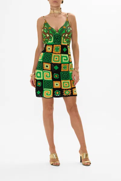 CAMILLA MINI CROCHET DRESS WITH SILK TOP GOOD VIBES GENERATION