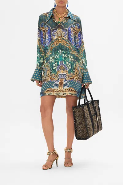 CAMILLA MINI SHIRT DRESS FAN DANCE