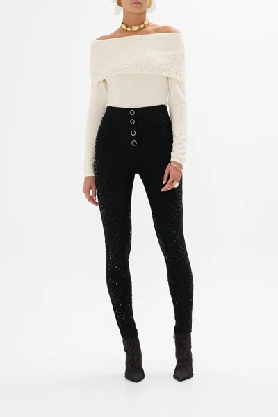 CAMILLA OFF SHOULDER KNIT TOP ETCHED INTO ETERNITY