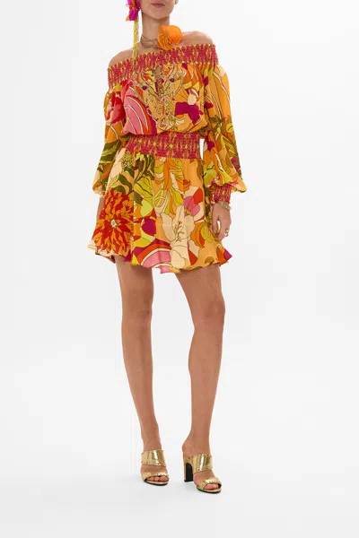 CAMILLA OFF SHOULDER SHORT DRESS THE FLOWER CHILD SOCIETY