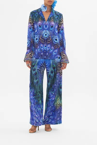 CAMILLA PYJAMA SHIRT PEACOCK ROCK